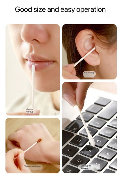 100 Coton-Tiges Individuellement Emballés – Double Embout – Hygiéniques, Jetables, Portables - BLACKBEARD OUTDOOR INDUSTRIES