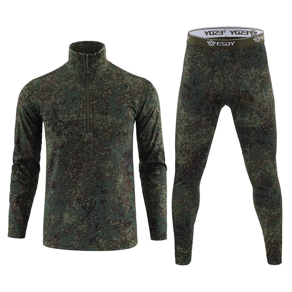 Ensemble Thermique Tactique Fleece Slim Fit – Haut + Pantalon | Randonnée, Chasse, Militaire, Automne Hiver