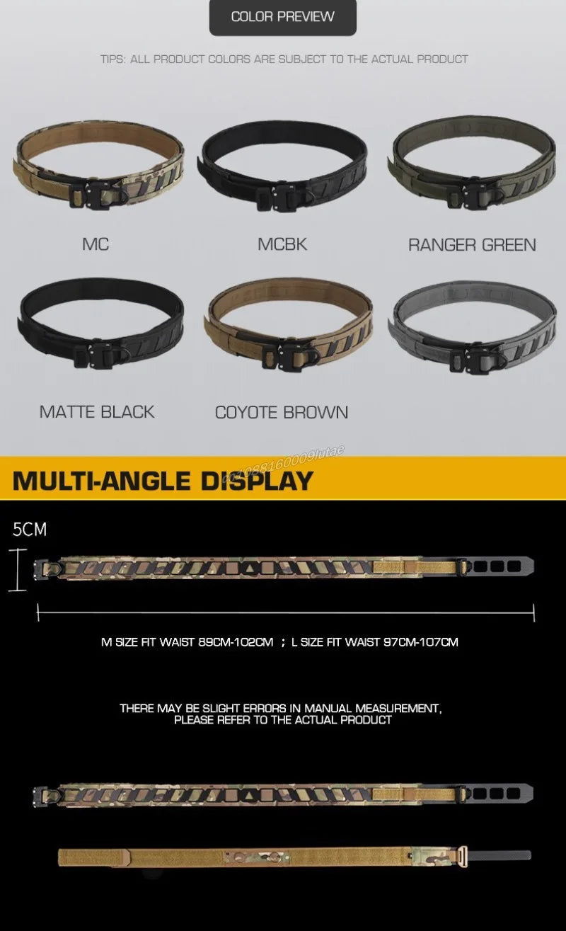 Ceinture Tactique Magnétique EDC - Ceinture de Combat à Libération Rapide pour Airsoft, CCW, Chasse et Utilisation Extérieure BLACKBEARD OUTDOOR INDUSTRIES