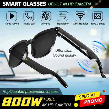 Lunettes Connectées AI 1080P – Caméra HD, Bluetooth 5.3, Traduction Temps Réel | Modèle M02S