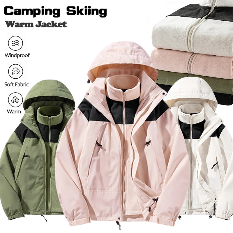Veste 3 en 1 imperméable et coupe-vent avec couche chaude, homme et femme