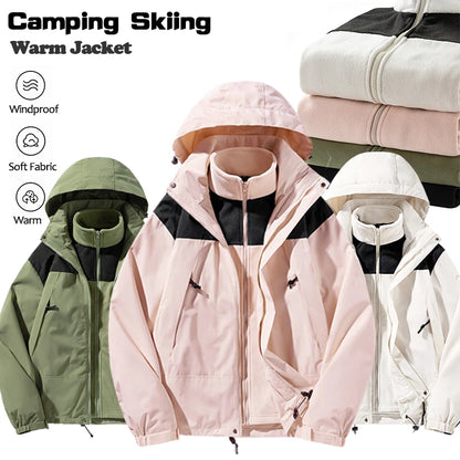 Veste 3 en 1 imperméable et coupe-vent avec couche chaude, homme et femme