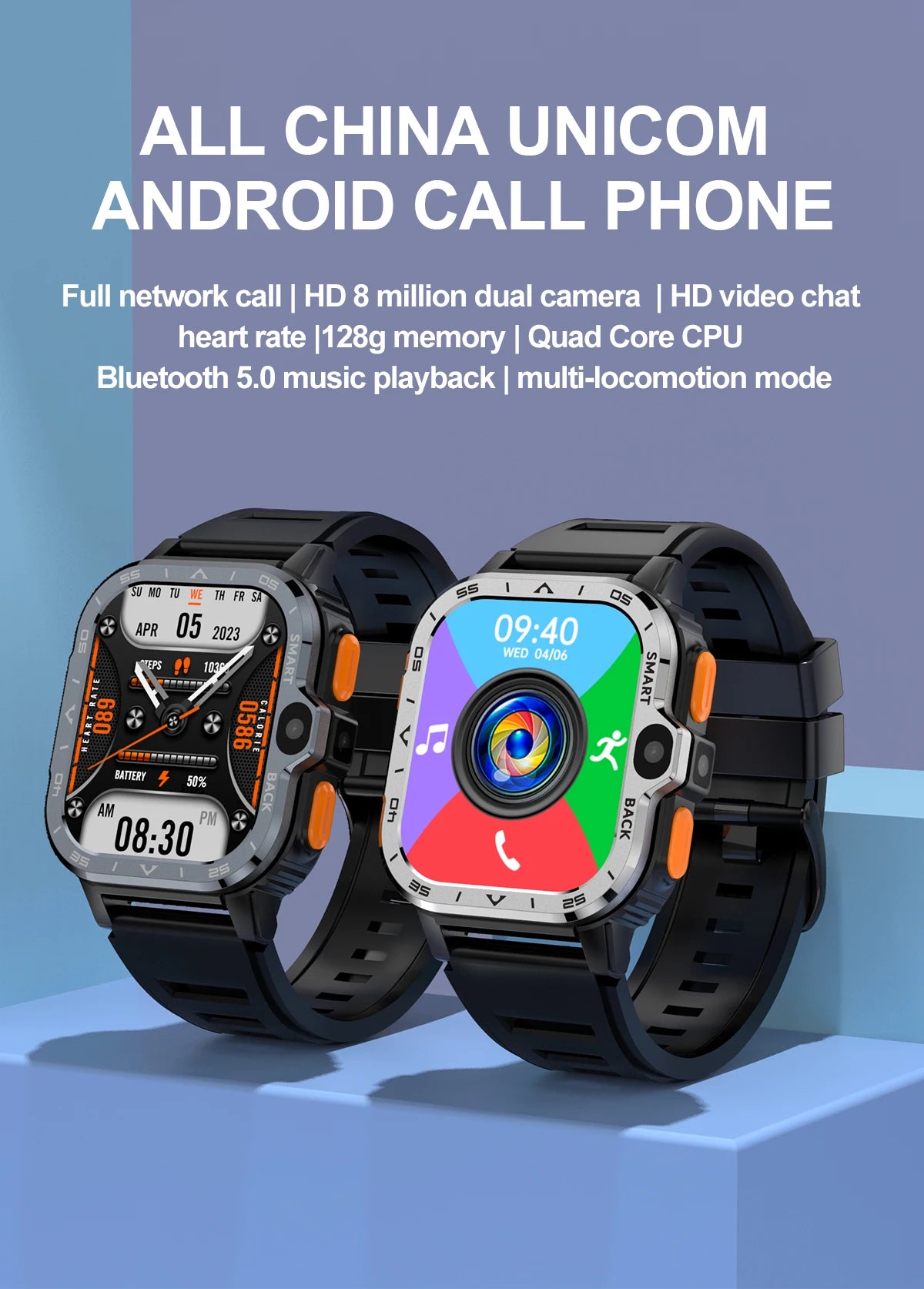 Montre Connectée VALDUS PGD Android – Écran 2,03", Double Caméra HD, 4G LTE, 64 Go ROM, NFC & WiFi - BLACKBEARD OUTDOOR INDUSTRIES