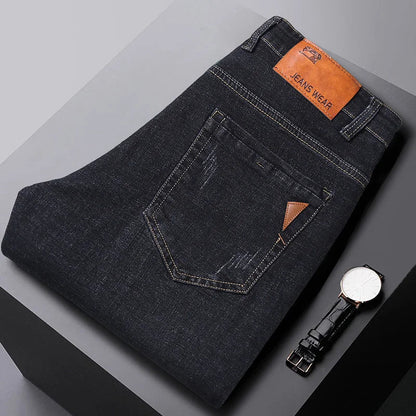 Jean Homme Fashion Business – Jean Slim Stretch Classique, Pantalon Casual – Denim Noir et Bleu BLACKBEARD OUTDOOR INDUSTRIES
