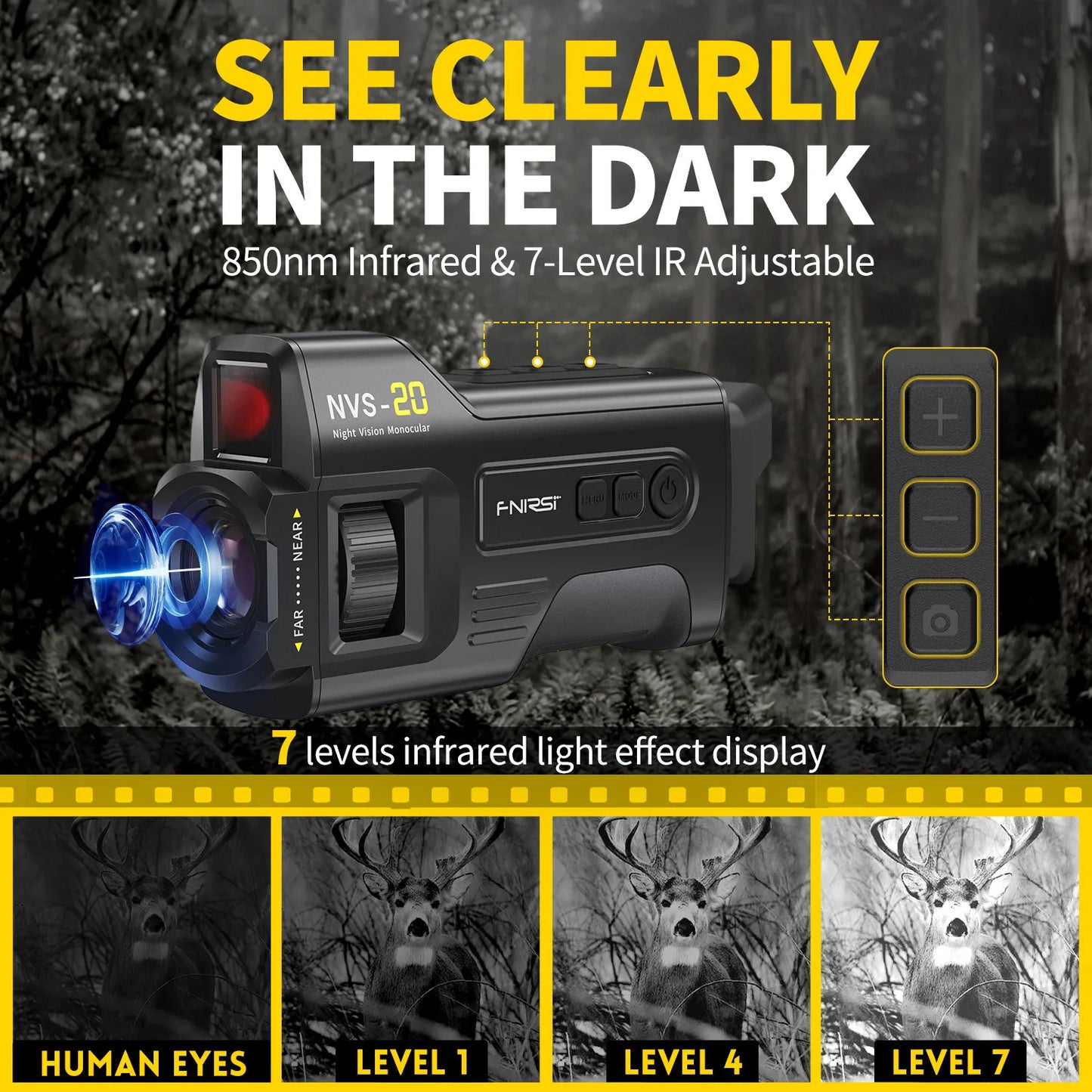 Monoculaire de Vision Nocturne FNIRSI NVS-20 4K HD - BLACKBEARD OUTDOOR INDUSTRIES