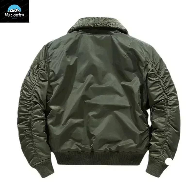Veste Bomber Homme MA-1 Hiver – Col Fourrure | Veste Militaire Fonctionnelle avec Grandes Poches – Style Chasseur & Avion - BLACKBEARD OUTDOOR INDUSTRIES