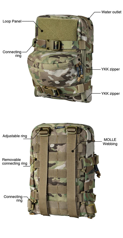 Sac d’Hydratation Tactique Mini – IDOGEAR MOLLE 500D Nylon - BLACKBEARD OUTDOOR INDUSTRIES