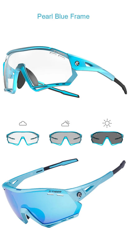 X-TIGER Lunettes de Cyclisme 5 Verres – UV400, Polarisées – Pour Vélo, Running, Pêche & Sports Extérieurs - BLACKBEARD OUTDOOR INDUSTRIES