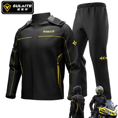 Combinaison Pluie Moto SULAITE 2 Pièces — Imperméable TPU, Bandes Réfléchissantes 360° | Unisexe M à XXXL - BLACKBEARD OUTDOOR INDUSTRIES