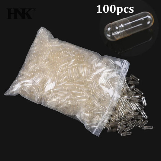 100PCS Capsules Vides en Gélatine Transparente - Taille Standard 00#, 0#, 1# Ma boutique