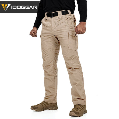 Pantalon tactique IDOGEAR ripstop waterproof stretch 10 poches beige