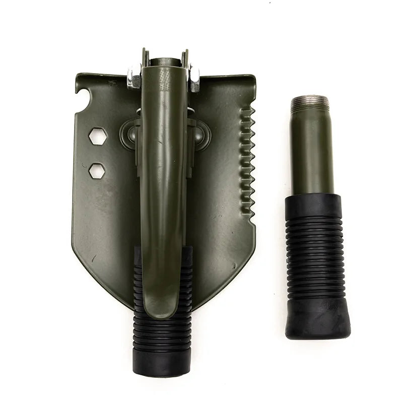 Pelle multifonction pliable en acier carbone – double poignée, outil de survie pour camping et randonnées - BLACKBEARD OUTDOOR INDUSTRIES