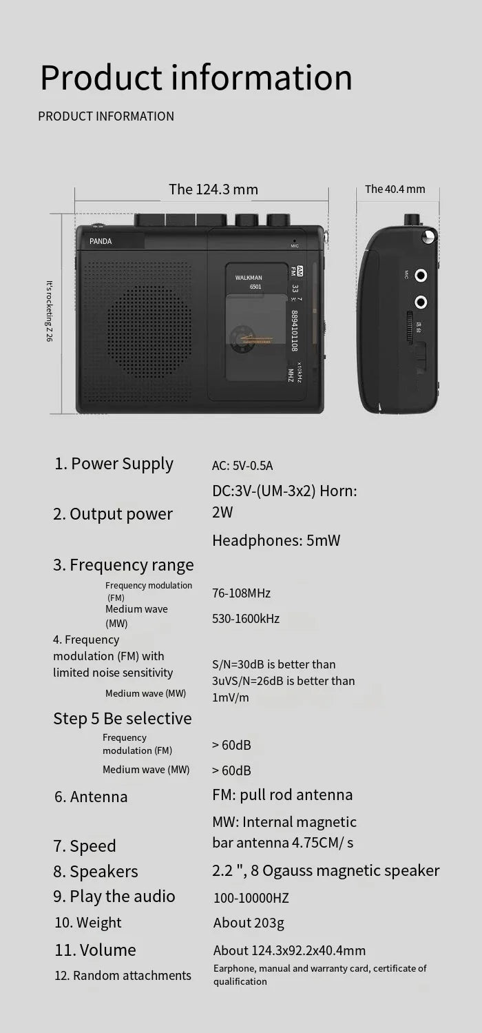 lecteur portable de cassettes avec radio AM/FM Ma boutique