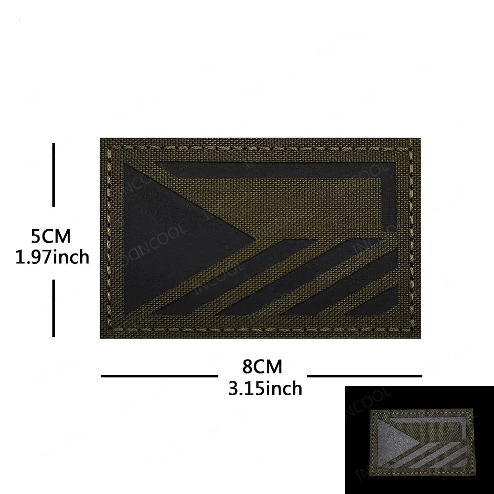 Patch Drapeau Réfléchissant Tactique – Badge Militaire Velcro, 29 Pays, 8x5 cm