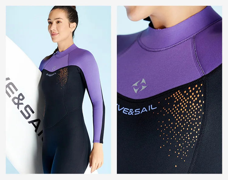 Combinaison de Plongée Femme 3 mm – Monopièce Épaissie à Manches Longues - BLACKBEARD OUTDOOR INDUSTRIES