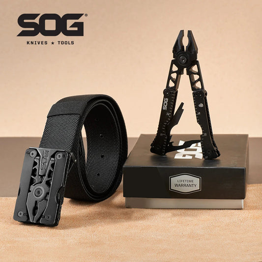 SOG Sync I Traveler EDC Multi-tool with 10 Survival Tools, Tactical & Outdoor Camping Supplies, Portable Travel & Hiking Kit Set BLACKBEARD OUTDOOR INDUSTRIES