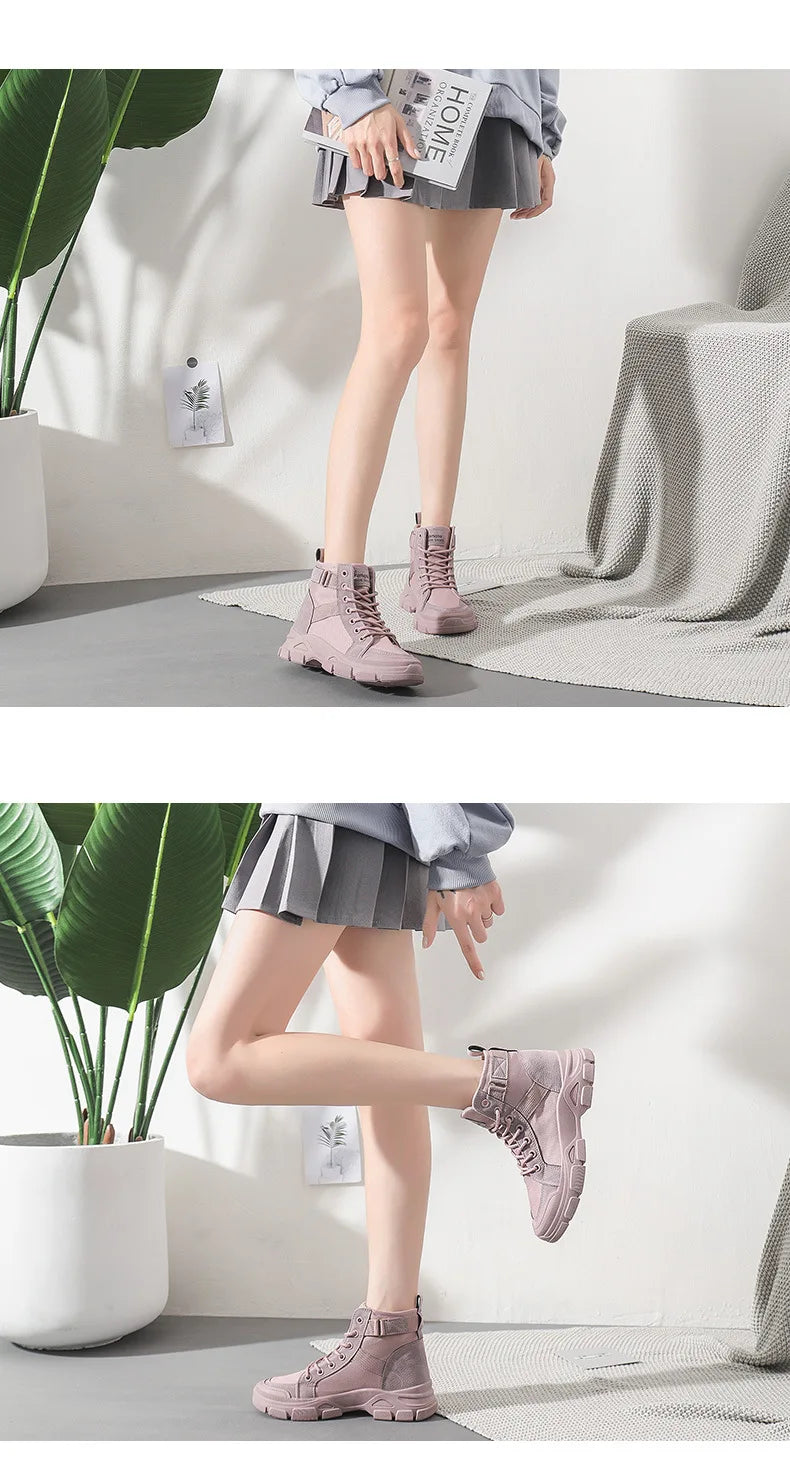 Bottines Femme en Toile – Style Désert & Moto – Hautes, Plates et Tendance – UXST - BLACKBEARD OUTDOOR INDUSTRIES