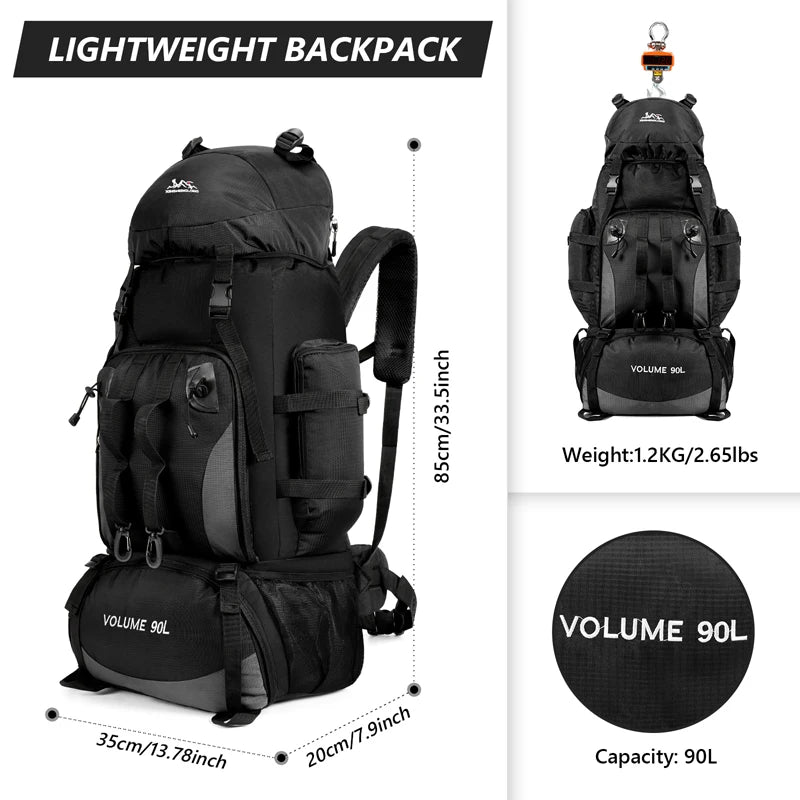 Sac à Dos de Randonnée Étanche 90L – Grand Volume pour Camping, Trekking, Voyage - BLACKBEARD OUTDOOR INDUSTRIES