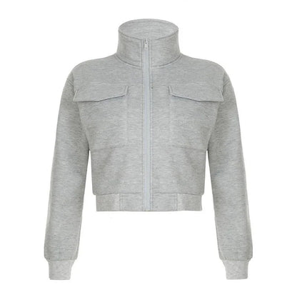 Veste Courte Simili Cuir Femme Col Montant Taille Cintrée – Zip, Style Streetwear Chic