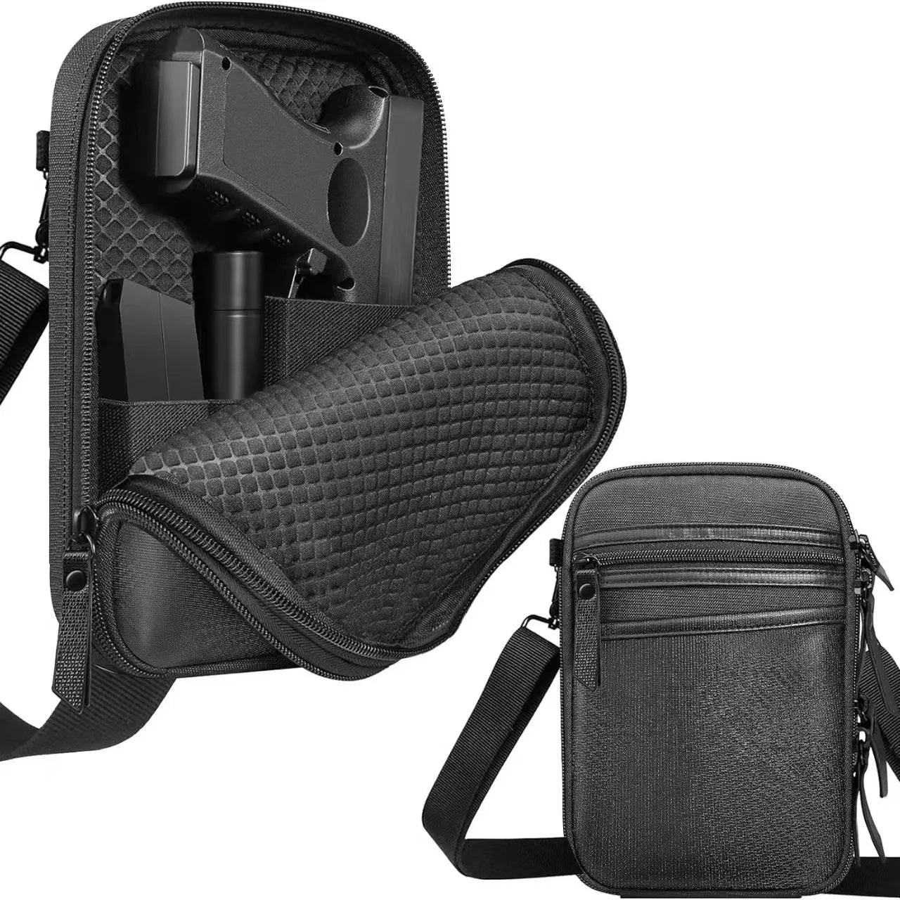 Sacoche avec holster tactique dissimulé pour pistolet — EDC bandoulière/ceinture en nylon 1000D étanche, multi-poches - BLACKBEARD OUTDOOR INDUSTRIES