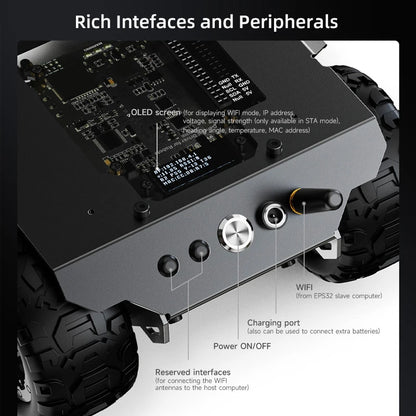 WAVE ROVER — Châssis Robot 4WD ESP32 en Aluminium — Raspberry Pi / Jetson Nano — Police, Déminage, Sauvetage & R&D - BLACKBEARD OUTDOOR INDUSTRIES