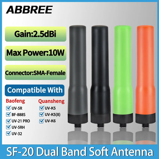 Antenne Mini ABBREE SF-20 SMA-Femelle VHF/UHF – Baofeng & Quansheng