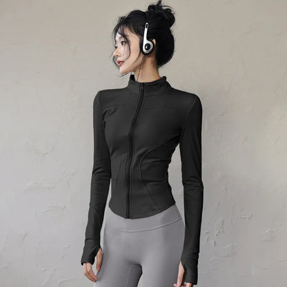 Veste de sport femme légère zippée avec passe-pouces