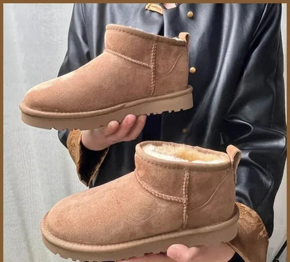 Bottes de Neige Mini Femme en Peau de Mouton Véritable & Laine – Chaudes, Confortables, Plateforme