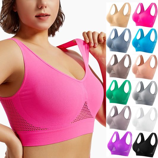 Brassière Sport Femme Sans Armature – Soutien-gorge Yoga Running Grande Taille S–5XL
