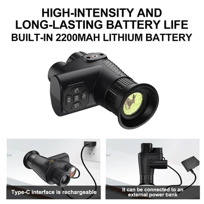Monoculaire Vision Nocturne 4K IR 8x – Frontal, 36 MP, IP54, Infrarouge 850nm