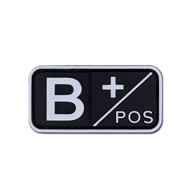 Patch Groupe Sanguin 3D PVC – A, B, AB, O | Rh+ & Rh- | Hook & Loop | Militaire, Airsoft, Tactique | 5×2,5 cm | 4 Coloris - BLACKBEARD OUTDOOR INDUSTRIES
