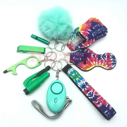 Kit porte-clés de sécurité femme 10 pièces avec dragonne