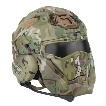Casque airsoft tactique HL-99 avec masque relevable et ventilation anti-buée