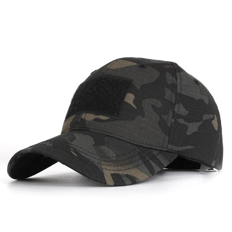 Casquette militaire camouflage tactique avec velcro, réglable