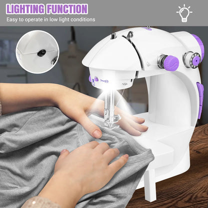 Mini Machine à Coudre avec Table d'Extension pour Débutants - Outil de Couture à Double Vitesse, Pédale et Cadeau pour Enfants BLACKBEARD OUTDOOR INDUSTRIES