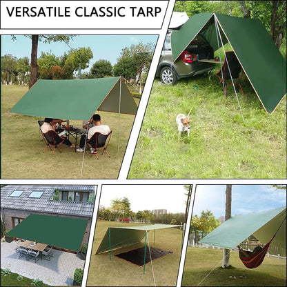 Bâche Camping Imperméable PU3500mm Anti-UV – Auvent Outdoor, Randonnée, Plage