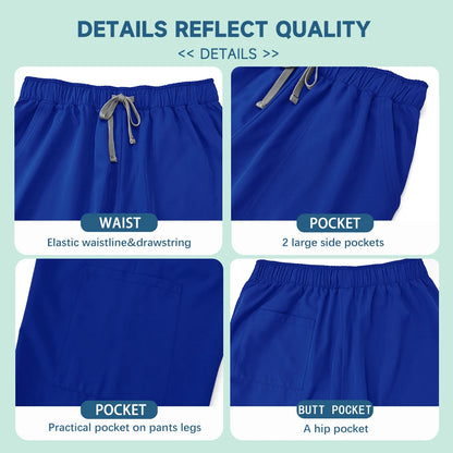 Ensemble Scrubs Médical Unisexe — Haut Manches Courtes & Pantalon Infirmier - BLACKBEARD OUTDOOR INDUSTRIES