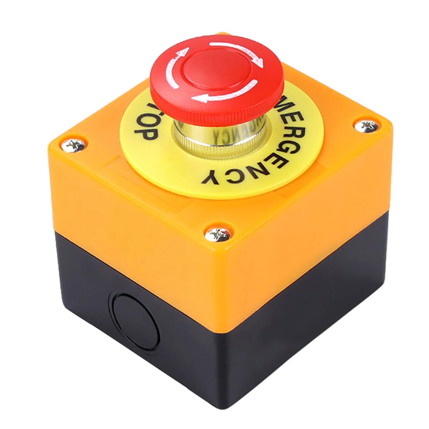 Bouton d’Arrêt d’Urgence 660V 10A Étanche — Champignon Rouge avec Capot Anti-Pluie - BLACKBEARD OUTDOOR INDUSTRIES