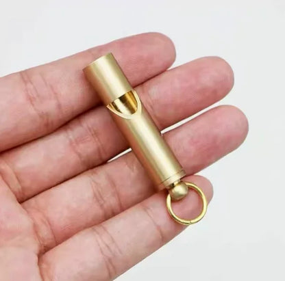 Mini sifflet de survie porte-clés en laiton | Outdoor