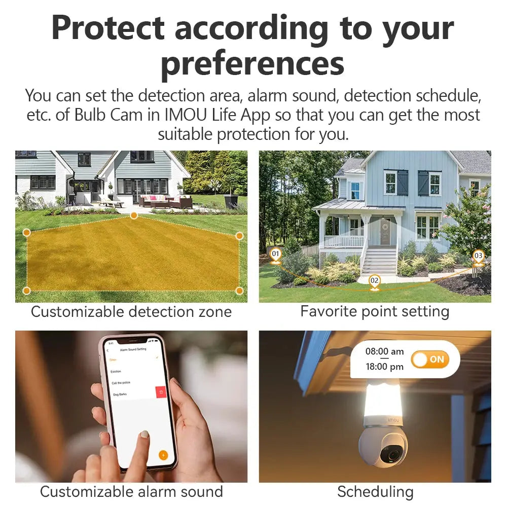 Caméra de Surveillance Wi-Fi IMOU Bulb Cam 3MP/5MP – Détection IA Humain/Véhicule – Vision Nocturne Couleur – E27 Ma boutique