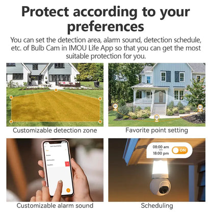Caméra de Surveillance Wi-Fi IMOU Bulb Cam 3MP/5MP – Détection IA Humain/Véhicule – Vision Nocturne Couleur – E27 Ma boutique