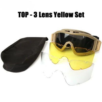 Lunettes tactiques à 3 jeux de verres interchangeables