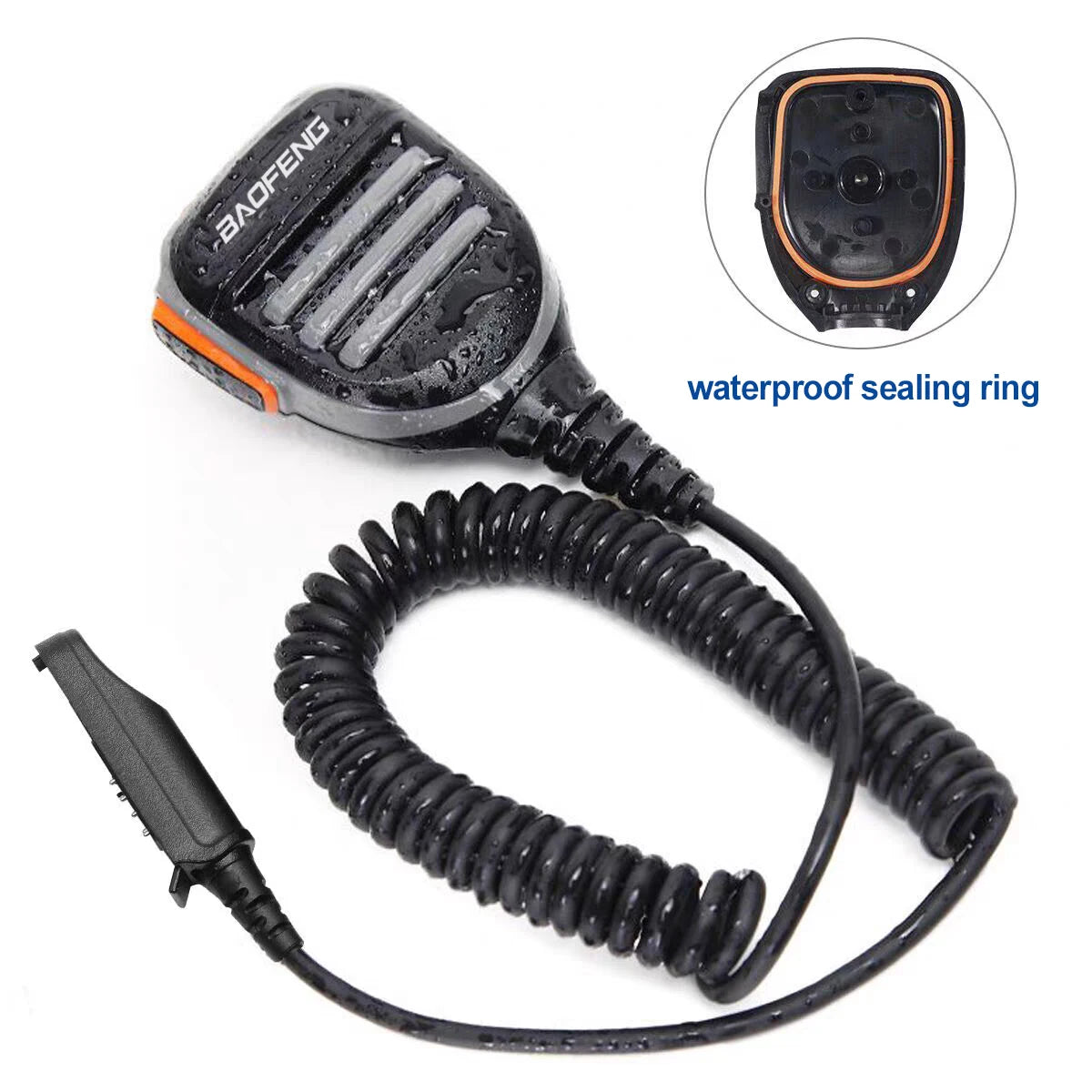 Micro-Haut-Parleur PTT Étanche Baofeng – Compatible UV-9R Pro, UV-68, BF-9700, Ham Radio