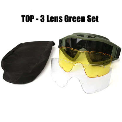 Lunettes tactiques à 3 jeux de verres interchangeables