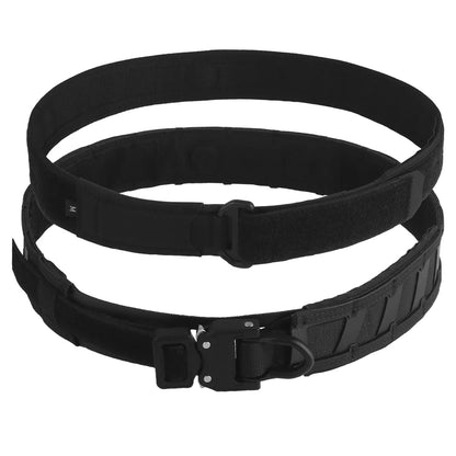 Ceinture Tactique Double Couche avec Boucle Métallique Cobra et Système MOLLE - Ceinture de Combat Soft avec Positionnement Magnétique BLACKBEARD OUTDOOR INDUSTRIES
