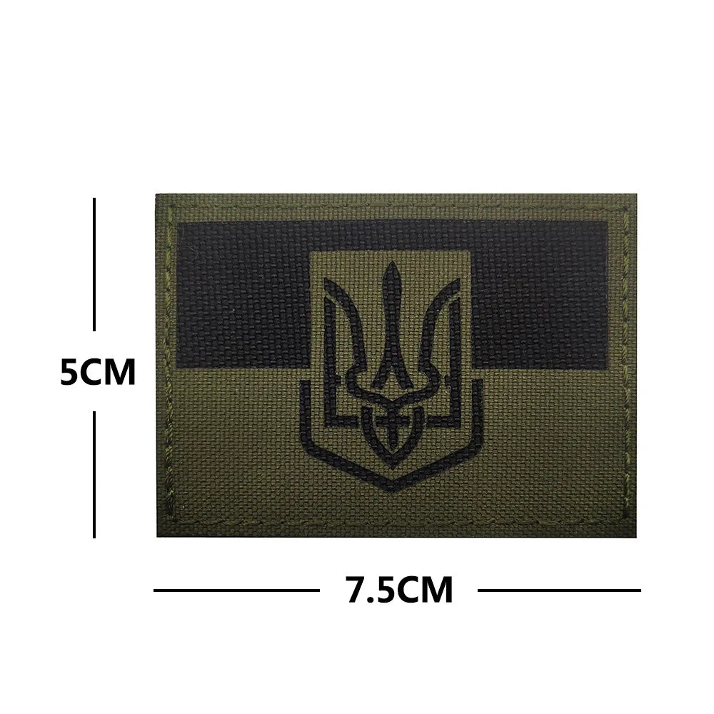 Patch Tactique Ukraine Brodé – Écusson Drapeau Ukrainien, Velcro Hook & Loop