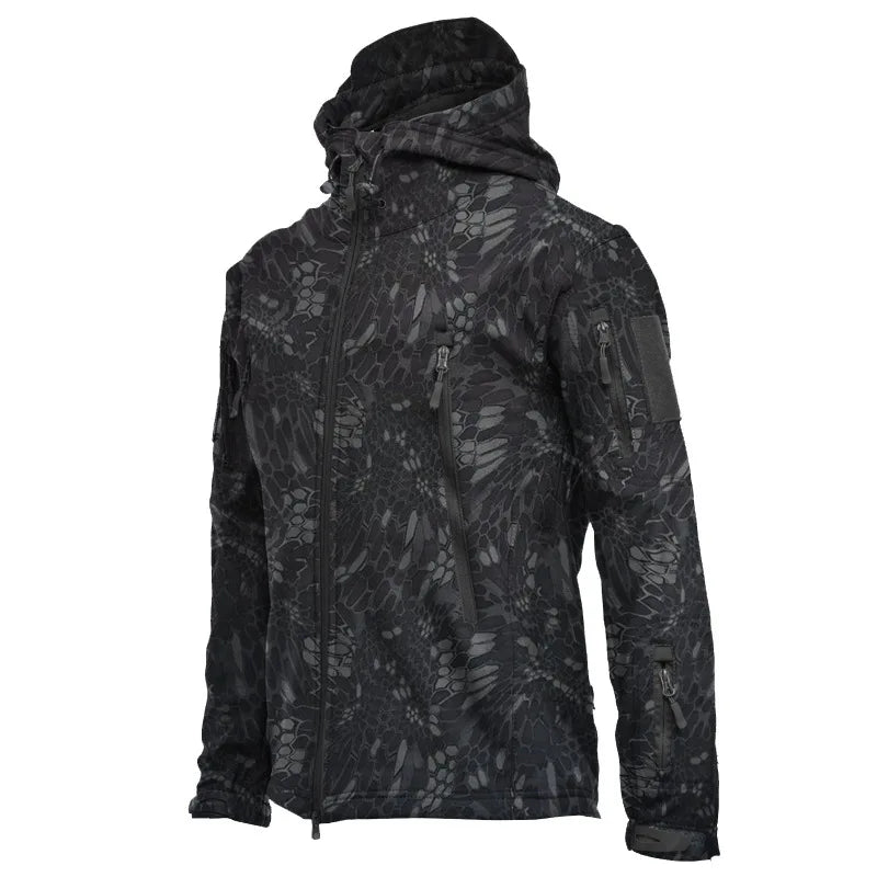 Veste Tactique Homme Softshell Techwear Coupe-Vent | Imperméable | Respirante | Polaire Intérieure | Capuche | 4 Saisons - BLACKBEARD OUTDOOR INDUSTRIES