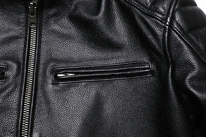 Blouson Homme Moto Classique en Cuir Véritable - BLACKBEARD OUTDOOR INDUSTRIES