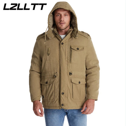 Parka Homme Hiver Chaude – LZLLTT Avec Capuche Amovible | Doublure Polaire | Multipoches | -30°C à +5°C - BLACKBEARD OUTDOOR INDUSTRIES