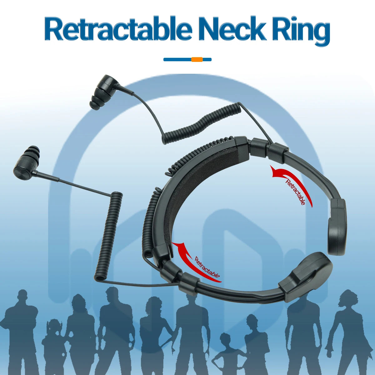 Baofeng Microphone de Gorge Réglable 2Pin avec PTT pour Talkie-Walkie - BLACKBEARD OUTDOOR INDUSTRIES